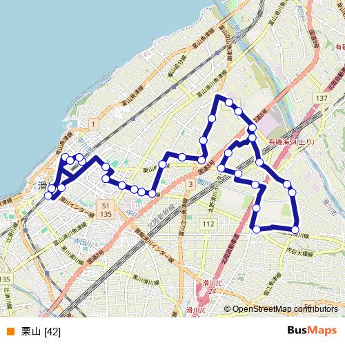 栗山 [42] bus Line Map