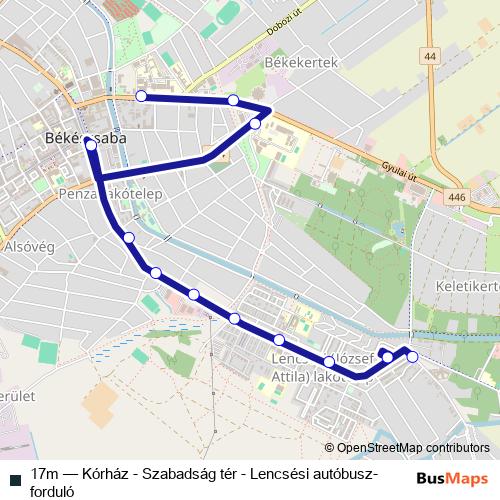 17m bus Line Map