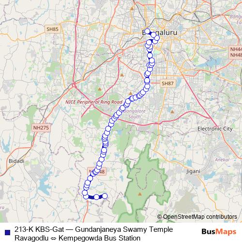 213-K KBS-Gat bus Line Map