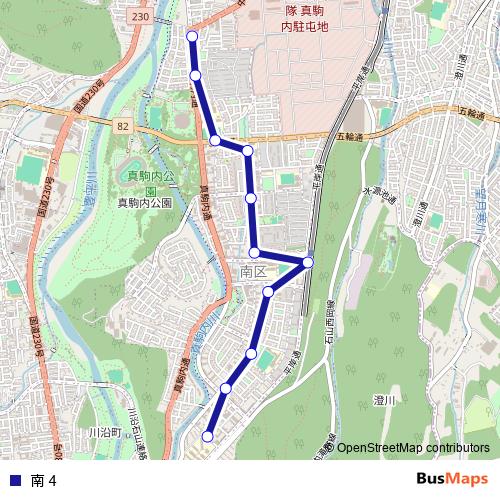 南４ bus Line Map