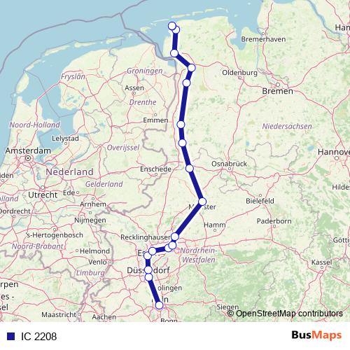 IC 2208 rail Line Map