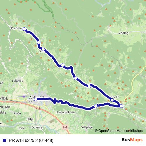PR A18 6225 2 (61448) bus Line Map