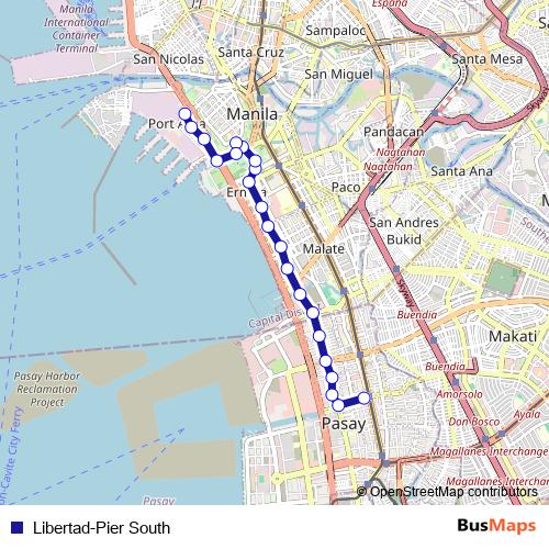 Libertad-Pier South bus Line Map