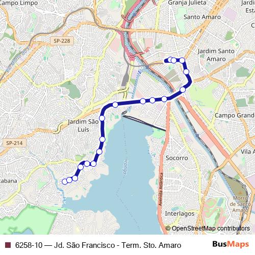6258-10 bus Line Map