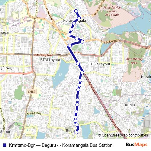Krmttmc-Bgr bus Line Map