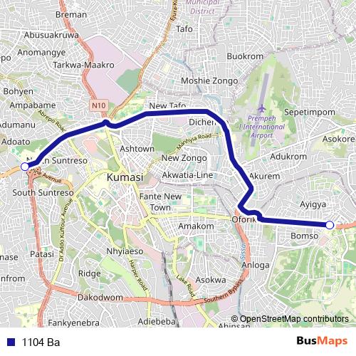 1104 Ba bus Line Map