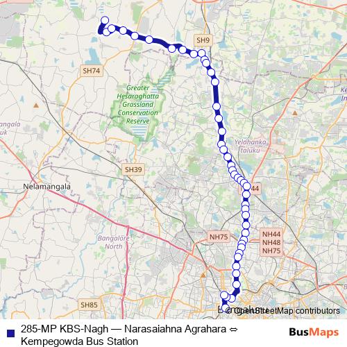 285-MP KBS-Nagh bus Line Map