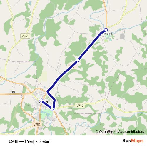 6988 bus Line Map