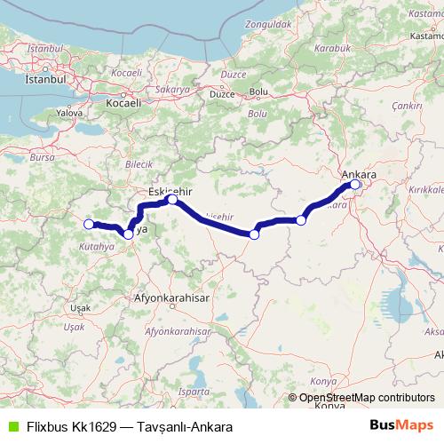 Flixbus Kk1629 bus Line Map