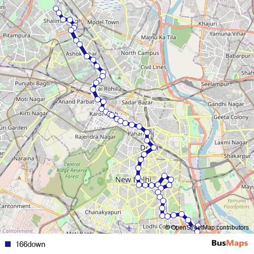 166down bus Line Map