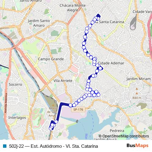 502j-22 bus Line Map