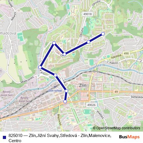 825010 trolleybus Line Map