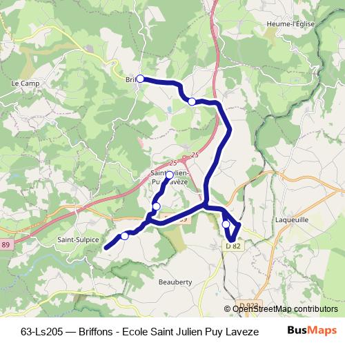 63-Ls205 bus Line Map