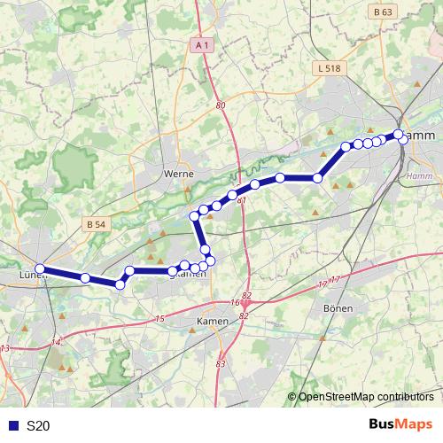 S20 bus Line Map