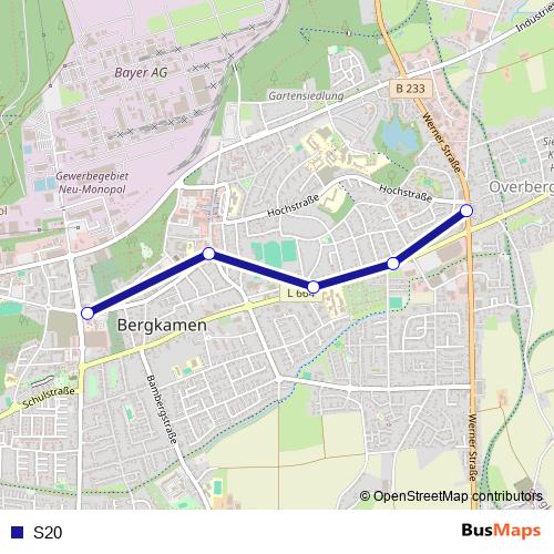 S20 bus Line Map