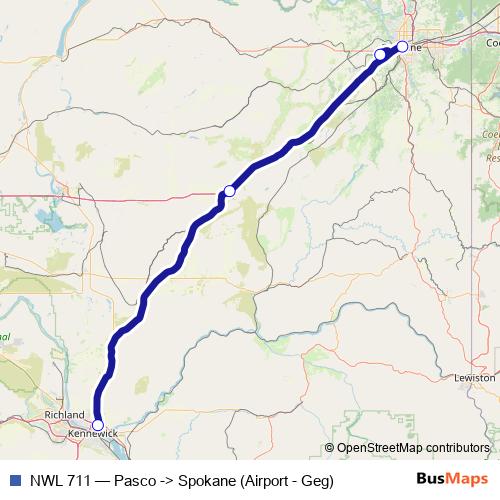 NWL 711 bus Line Map