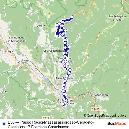 E56 bus Line Map