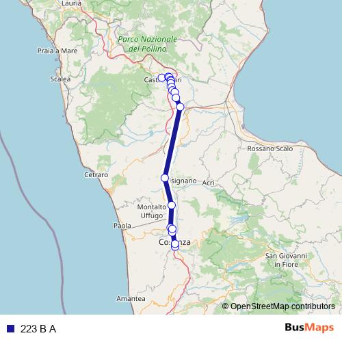 223 B A bus Line Map
