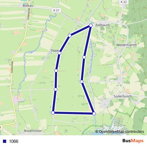 1066 bus Line Map