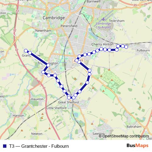 T3 bus Line Map