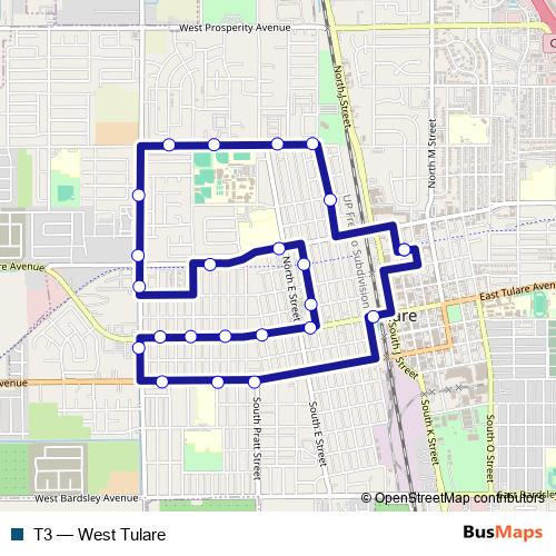 T3 bus Line Map