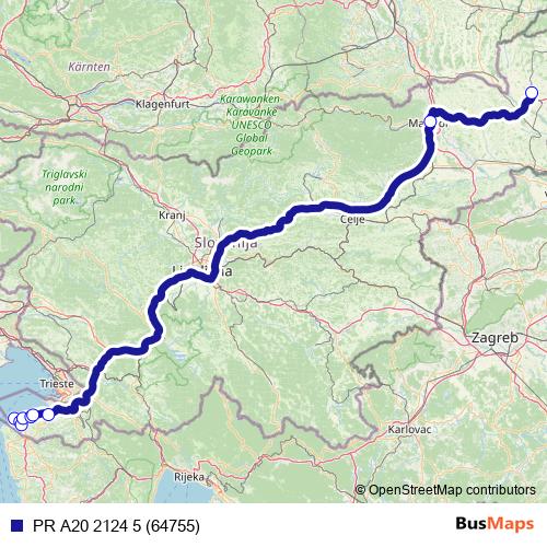 PR A20 2124 5 (64755) bus Line Map