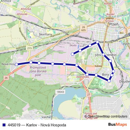 445019 trolleybus Line Map