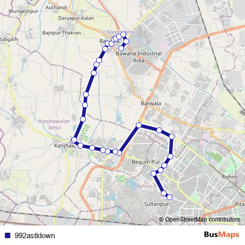 992astldown bus Line Map
