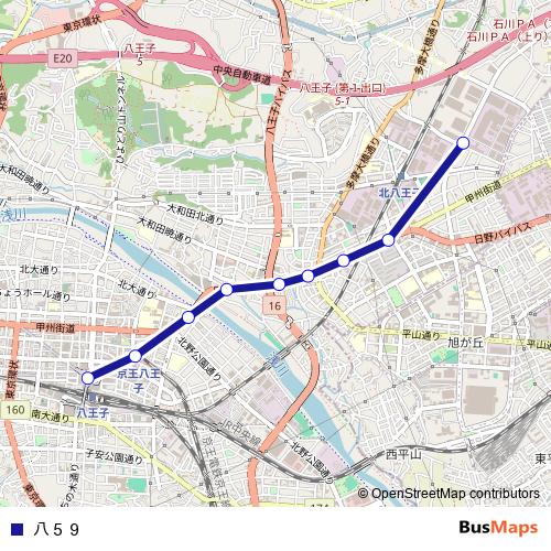 八５９ bus Line Map
