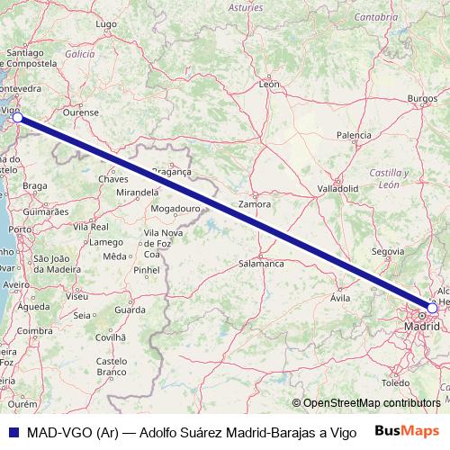 MAD-VGO (Ar) air Line Map