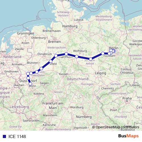 ICE 1148 rail Line Map