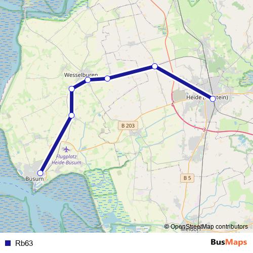 Rb63 bus Line Map