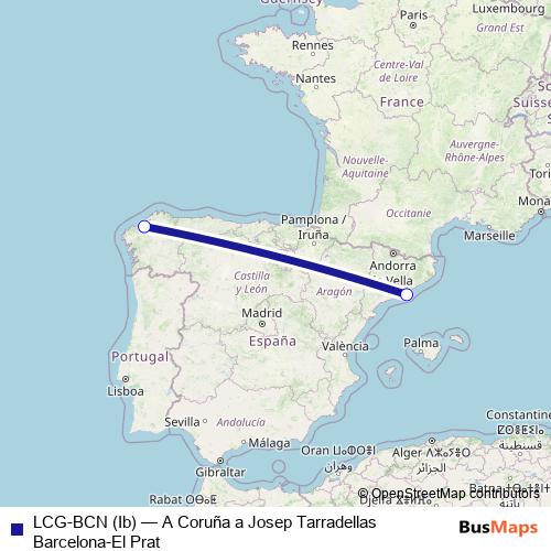 LCG-BCN (Ib) air Line Map