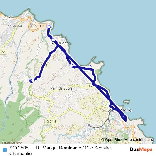 SCO 505 bus Line Map