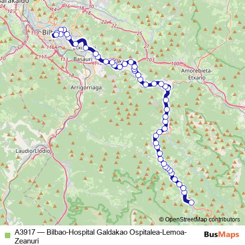A3917 bus Line Map