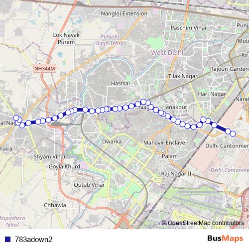 783adown2 bus Line Map
