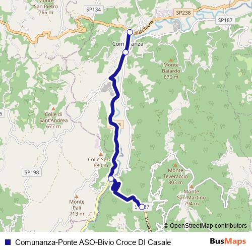 Comunanza-Ponte ASO-Bivio Croce DI Casale bus Line Map