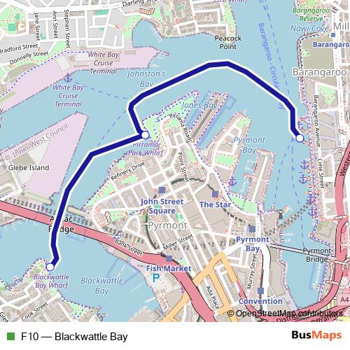 F10 ferry Line Map