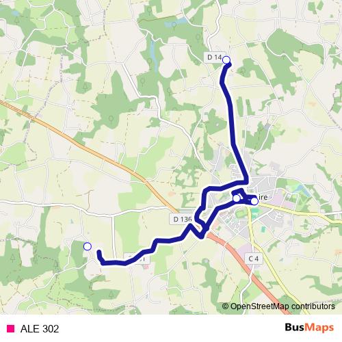ALE 302 bus Line Map