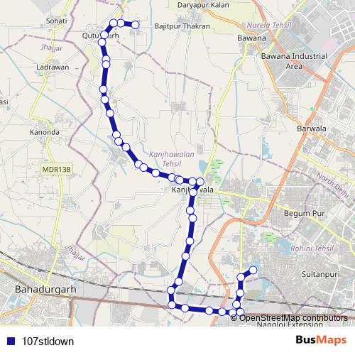 107stldown bus Line Map