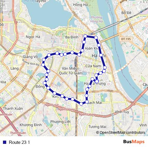 Route 23 1 bus Line Map