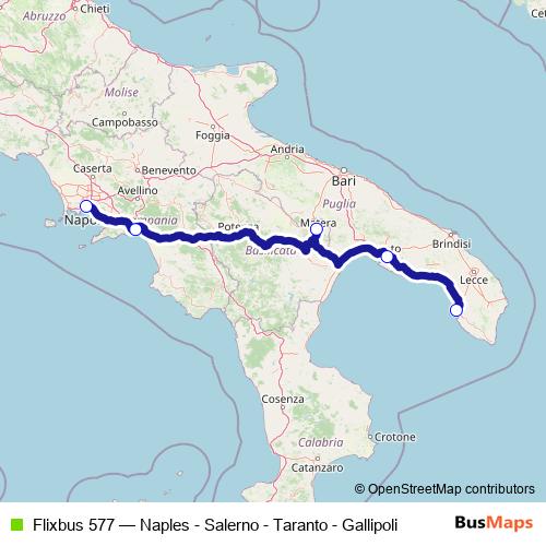Flixbus 577 bus Line Map