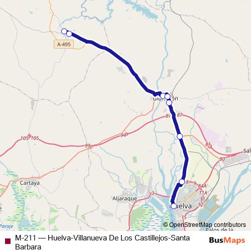 M-211 bus Line Map