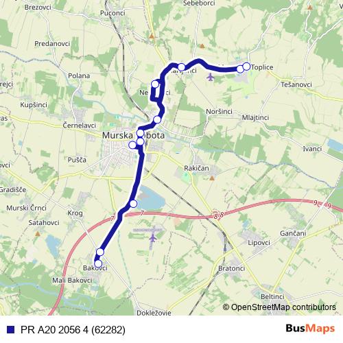 PR A20 2056 4 (62282) bus Line Map