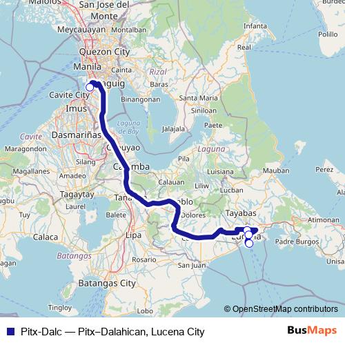 Pitx-Dalc bus Line Map