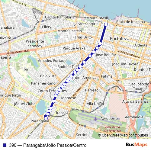 390 bus Line Map