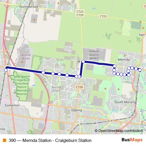 390 bus Line Map