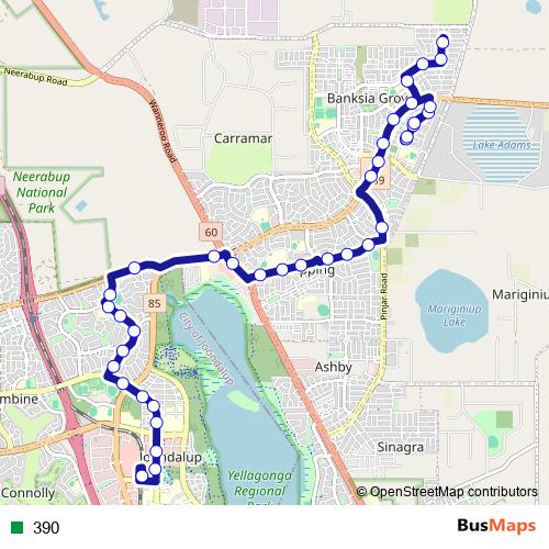 390 bus Line Map