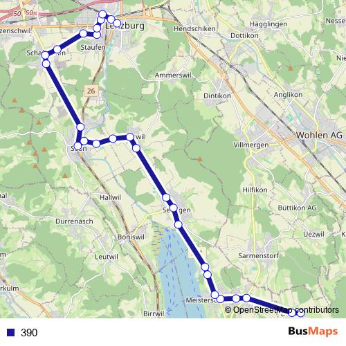 390 bus Line Map