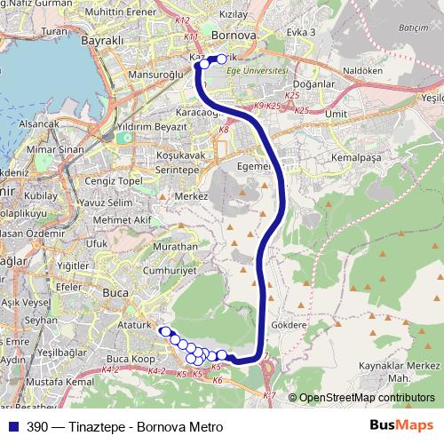 390 bus Line Map